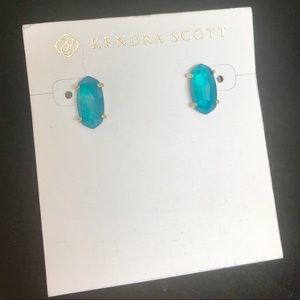 Betty Stud Earrings In Teal Quartzite